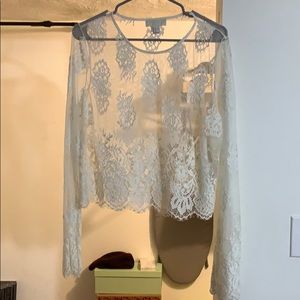 White see through long crop top